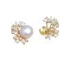 Accesorios DIY Joyería de Perlas Plata S925 Aretes Vacíos de Pestaña Soporte Vacío Producto Semielaborado Soporte para Aretes 9-10mm Jg5949