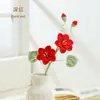 Flor doble de hilo tejido a mano Flor de Paulownia Ramo Flor de simulación Escena de flores Arreglo Decoración de flor artificial Vestidor del hogar Lindo cuatro