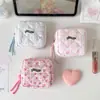 Colección de bolsas de almacenamiento estilo coreano, cesta de almacenamiento de fresas, estuche con volantes, organizador de labiales para niña, almacenamiento de artículos varios de escritorio y cosméticos
