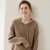 2026 Suéter de Cachemira para Mujer Otoño/Invierno con Capucha Suéter de Punto Holgado Casual para Abrigo