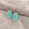 Pendientes Transfronterizos Amazon Fashion Piedra Ojo de Gato Lunar Gota de Agua Diamante Vidrio Cristal Pendientes en Forma de Corazón Clip para Oreja de Cristal de Imitación