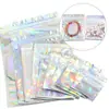 Saco Autosselante Laser Transparente Perolado Bolsa para Acessórios de Joias Acessórios para Joias DIY Película Ultra-Transparente Saco para Embalagem de Joias Prateadas