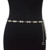 Cinturón nuevo para mujer transfronterizo simple para la cintura con hebilla metálica incrustada con pedrería cadena decorativa cadena delgada para la cintura accesorios en stock