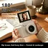 Cámara Mirrorless Retro Nueva de Campo Cruzado CCD con Pantalla abatible para Selfies, para Grabación de Foto y Video, Cámara Digital de Alta Definición para Vlogging