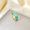 Anillo Ladrillo de Diseño Nicho de Alta Gama Lujo Accesible para Mujer Moda Europea y Americana Creativo Zirconia Chapado en Oro Anillo Abierto Ajustable