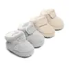 Zapatos de bebé para otoño e invierno transfronterizos, zapatos de algodón afelpado, Velcro antideslizantes de suela blanda, botas de nieve para recién nacidos