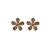 Falda de Moda con Estampado de Leopardo, Aretes en Forma de Corazón, Estilo Vintage Dorado, Joyería Transfronteriza Creativa Clásica de Nicho