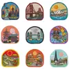 Parches Bordados de Destinos de Viaje del Mundo, Parches Termoadhesivos sin Coser, 9 Tipos de Insignias Conmemorativas de Check-In para Ropa