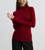 Camiseta Básica Cuello Alto/Cuello Cisne Minimalista "Colorist" Lavable de Lana Italiana Sin Costuras