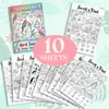 Novo pôster para colorir transfronteiriço 10 folhas/pacote, tema pássaros, caça e colorir, papel para desenho divertido com grafite desenhado à mão
