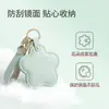 Espejo portátil de PU, llavero de espejo giratorio de pentagrama, llavero de regalo promocional, colgante de espejo portátil para bolso