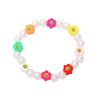 Pulsera elástica con diseño de nicho de perla y animalito de dibujos animados para niña.