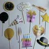 Accesorios para Fotos Dorados con Foil para Fiesta de Cumpleaños de Bebé, Libro de Deseos Divertido con Purpurina para Fotografía de Bodas