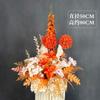 Flores Artificiais de Casamento Arranjo de Orquídea Chidori Guia de Corredor de Flores Palco T Arte Floral Série Vermelho Champagne Vela de Palco