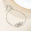 Pulsera de Jalar de Tamaño Ajustable Estilo TikTok Anillo para Mujer con Incrustaciones de Diamante Moda Creativa Estudiante Celebridad de Internet Pulsera