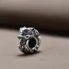 Prata S925 Furo Grande Estilo Étnico Cabeça de Leão Estilo Chinês Retrô Contas Despertar do Leão Acessórios para Pulseira Dança do Leão Joias Masculinas