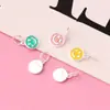 Cuentas Separadoras Cara Sonriente de Plata S925 Accesorios de Pegamento Cuerda de Cuentas Tejida a Mano DIY Pulsera Material de Joyería de Cuentas Sueltas Coloridas