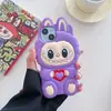 Funda de teléfono Labubu tridimensional de moda para iPhone 16 Pro Max para Apple 16/15/14/13 silicona labubu