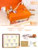 Hermes Naranja Fresco Estofado Instantáneo Nido de Pájaro Caja de Regalo Naranja Pañuelo de Seda Portátil con Logo