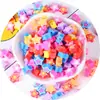 Fatias Coloridas de Argila Macia Desenhos Animados de Frutas Letras em Inglês Perfuradas Conjunto de Argila Macia Material de Argila Macia para Pulseira
