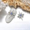Luz luxo diamante-embutido estrela nail art prata zircão estrela Net popular requintado liga de metal prego decoração de broca