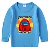 Camiseta de algodón para niños, estilo coreano, primavera y otoño, 2023, cuello redondo, manga larga, para bebés y niños