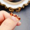 Anillo Popular de Granate Natural al por Mayor de Fábrica Plata S925 Incrustado con Piedra Principal 3*4 Joyería de Lujo Venta Directa de Fábrica