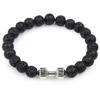 Pulsera de mancuerna de lava volcánica Piedra Ojo de Tigre Turquesa Azul Turquesa Blanco pulsera joyería para mujer hombre venta caliente transfronteriza