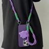 Capa de telefone para iPhone15 com cordão roxo Monster Lanyard de Zhao Lusi para Apple 12 13/14Pro Max