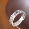 Anillo de plata con pie de rey ciervo dorado, retro, simple, plata 990, anillo ajustable con nube auspiciosa, pulsera de regalo para mujer