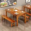 Mesa y silla de restaurante de madera maciza, combinación de desayuno, snack-bar, restaurante de fideos, mesa y silla de comida rápida, mesa de barbacoa, restaurante, mesa y silla carbonizadas.
