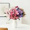 Ramo de Flores Artificiales con 7 Cabezas de Lirios para Decoración de Boda, Arreglo Floral Artificial, Decoración de Flores de Plástico para Salón de Bodas