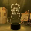 Luz de Noche LED 3D DIY Luz de Ambiente de Siete Colores Serie de Ninjas de Dibujos Animados Lámpara de Mesa 3D Control Remoto Luz de Ambiente de Siete Colores