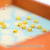 Accesorios DIY Puzuo de Color Fuerte y Duradero Cubos Pequeños Cuadrados Cóncavos Oro Brillante 24K Cubo de Rubik Oro Roto Pulsera Elástica Collar para Hombres y Mujeres