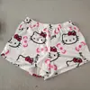 Pantalones Cortos de Dibujos Animados Populares Europeos y Americanos Kt Hello Kitty para Mujer, Verano Finos Holgados Casuales para Casa