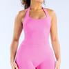 Aliexpress Transfronteiriço Regata Halter Decote Quadrado Regata de Yoga de Três Camadas com Bojo Roupa Externa Regata Fitness Justa Sem Costura