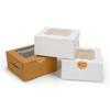 Caja de cartón blanco con ventana para galletas, para hornear, de 6 x 6 x 3 pulgadas, para pasteles y postres, cuadrada, de West Point