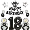 Venta Caliente Transfronteriza Set de Globos para Cumpleaños 18/21/30/40/50/60 años Globo de Película de Aluminio de 40 pulgadas Decoración para Fiesta de Cumpleaños