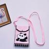 Bolso para teléfono móvil de estilo coreano con diseño de panda pequeño, bandolera de punto, bolso de mano con solapa, bolso informal para salir