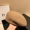 Boina para Mulheres, Outono e Inverno, Estilo de Luxo, Nova para Cabeças Grandes, Boina Versátil de Artista, Faz o Rosto Parecer Menor, Estilo Coreano, Chapéu de Inverno