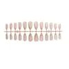 24 Peças de Unhas Postiças Cat-Eye Populares Transfronteiriças, Adesivos de Manicure em Formato Amêndoa, Unhas Postiças da Moda Brilhantes com Linha Dourada