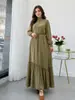 M399 # Roupas femininas transfronteiriças da Malásia da Amazon Vestido turco com gola alta franzida e barra larga saia longa
