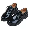 Zapatos Pequeños de Cuero Negro para Niños, Zapatos de Rendimiento de Suela Blanda, Zapatos Planos, Para Niñas de Ceremonia del Campus, Estudiantes de Primaria y Secundaria, Zapatos de Rendimiento para Niños, Charol