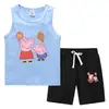 Traje Deportivo Casual de Dos Piezas para Niños Pequeños y Medianos - Chaleco y Pantalón de Verano 2023, Camiseta Base, Ropa Exterior Delgada sin Mangas