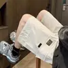 Pantalones cortos de trabajo con bolsillo grande para hombre en verano estilo japonés marca de moda etiqueta pantalones de cinco puntos para usar al aire libre talla grande pantalones casuales