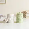 Frasco de Almacenamiento Perfumado DIY Adorno de Yeso Resina Epoxi Taza de Almacenamiento Cilíndrica Molde de Silicona Molde para Pasteles