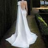Vestidos de Novia de Satén de Sirena para Mujer Blanco Robe Mariee Impresionante Sencillo Abertura Lateral Un Hombro Vestido de Novia