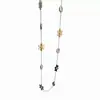 Flor de Durazno Flor de Cerezo Estilo Coreano Bloque de Color Metálico Collar Largo de Flor para Mujer Venta Caliente Cadena de Suéter en Capas Accesorio Cadena de Suéter para Mujeres