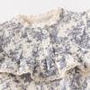 Roupas de Bebê Transfronteiriças, Macacão de Manga Longa em Gaze de Algodão Puro com Pintura a Tinta para Bebês Meninas, Body Triângulo com Touca Incluída