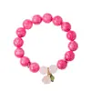 Agata Vermelha Cavalo Rosa Rosa Pingente Pulseira de Contas Moda Feminina High-End Cor Dunhuang Pulseira de Ágata Branca Joia